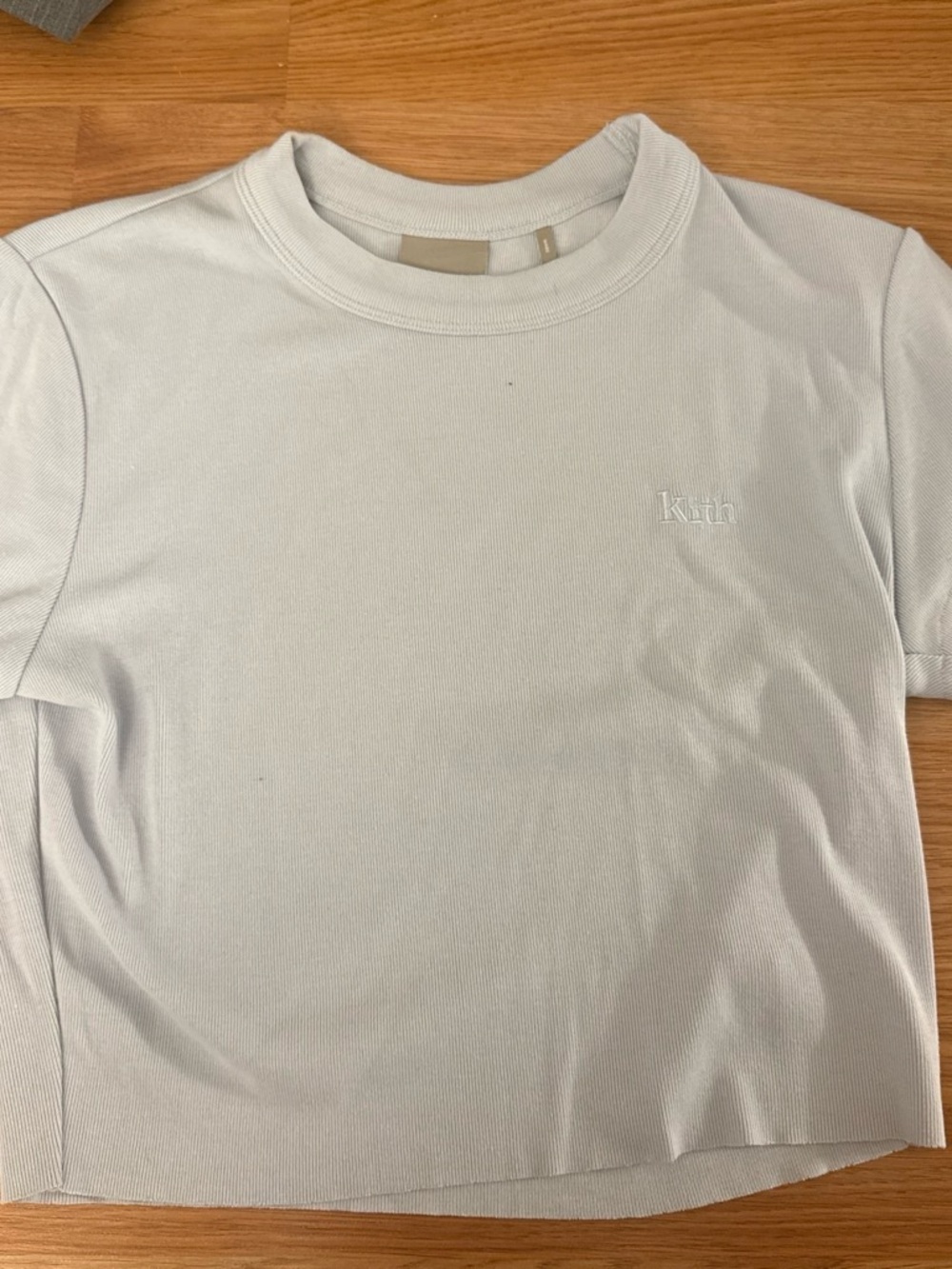 Kith Pale Blue Embroidered Logo Short Sleeve Tee